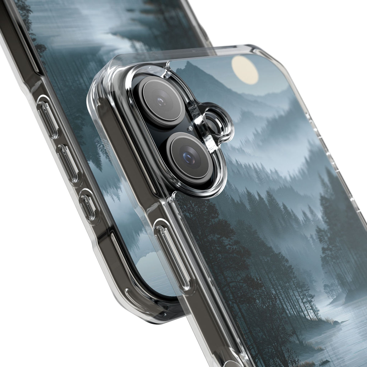 Silent Nordic Fjord · Clear Impact Magnetic Phone Case for iPhone · Blue