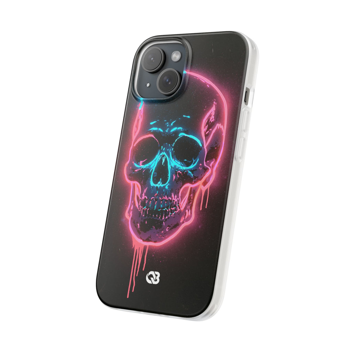Neon Drip Skull · Lite Phone Case for iPhone ·  Black