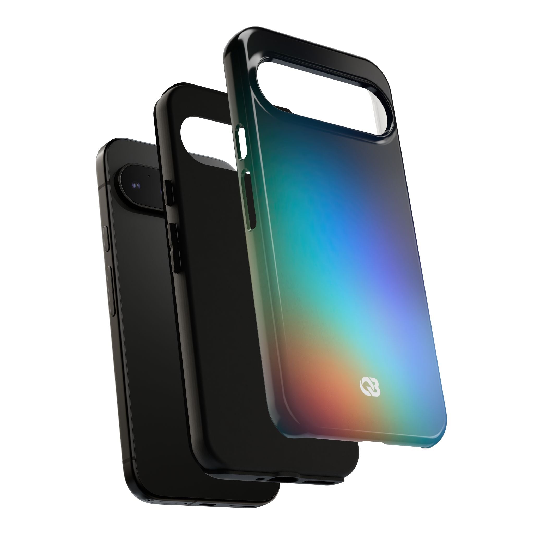 Black Tough Phone Case for Google Pixel - Electric Prism Grain