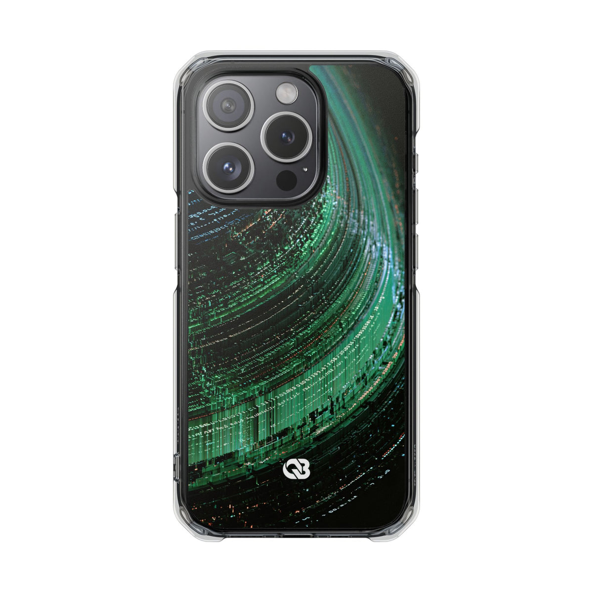 Orbital Data Stream · Clear Impact Magnetic Phone Case for iPhone · Green