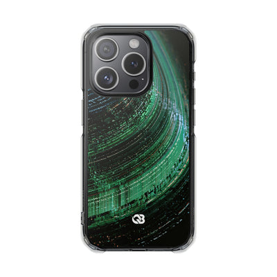 Orbital Data Stream · Clear Impact Magnetic Phone Case for iPhone · Green