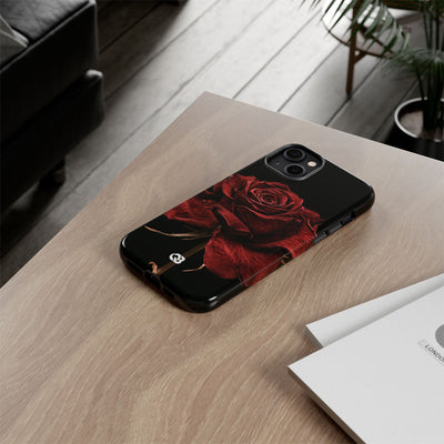 Crimson Noir Rose · Tough Phone Case for iPhone · Black