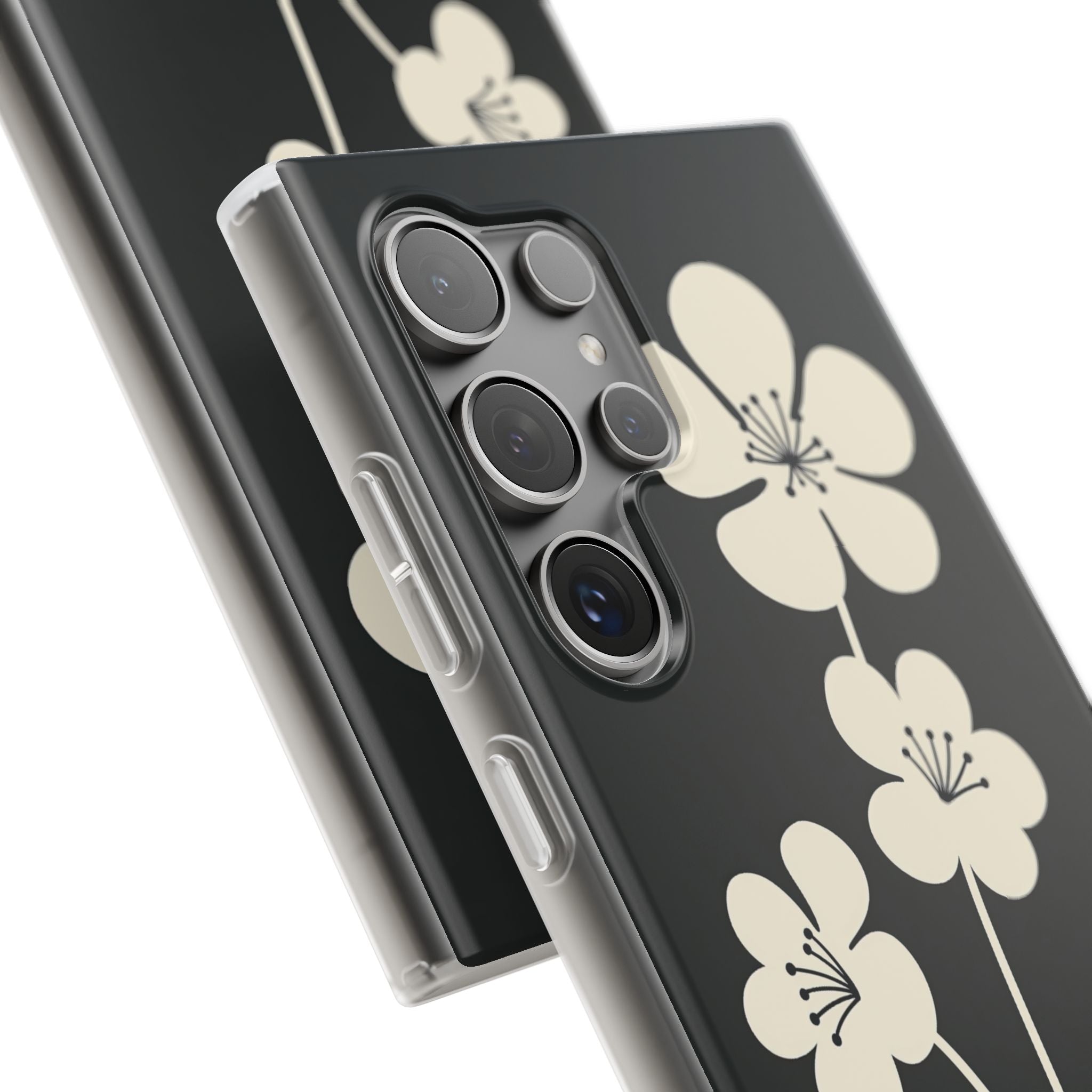 Black Lite Phone Case for Samsung - Obsidian Cream Bloom