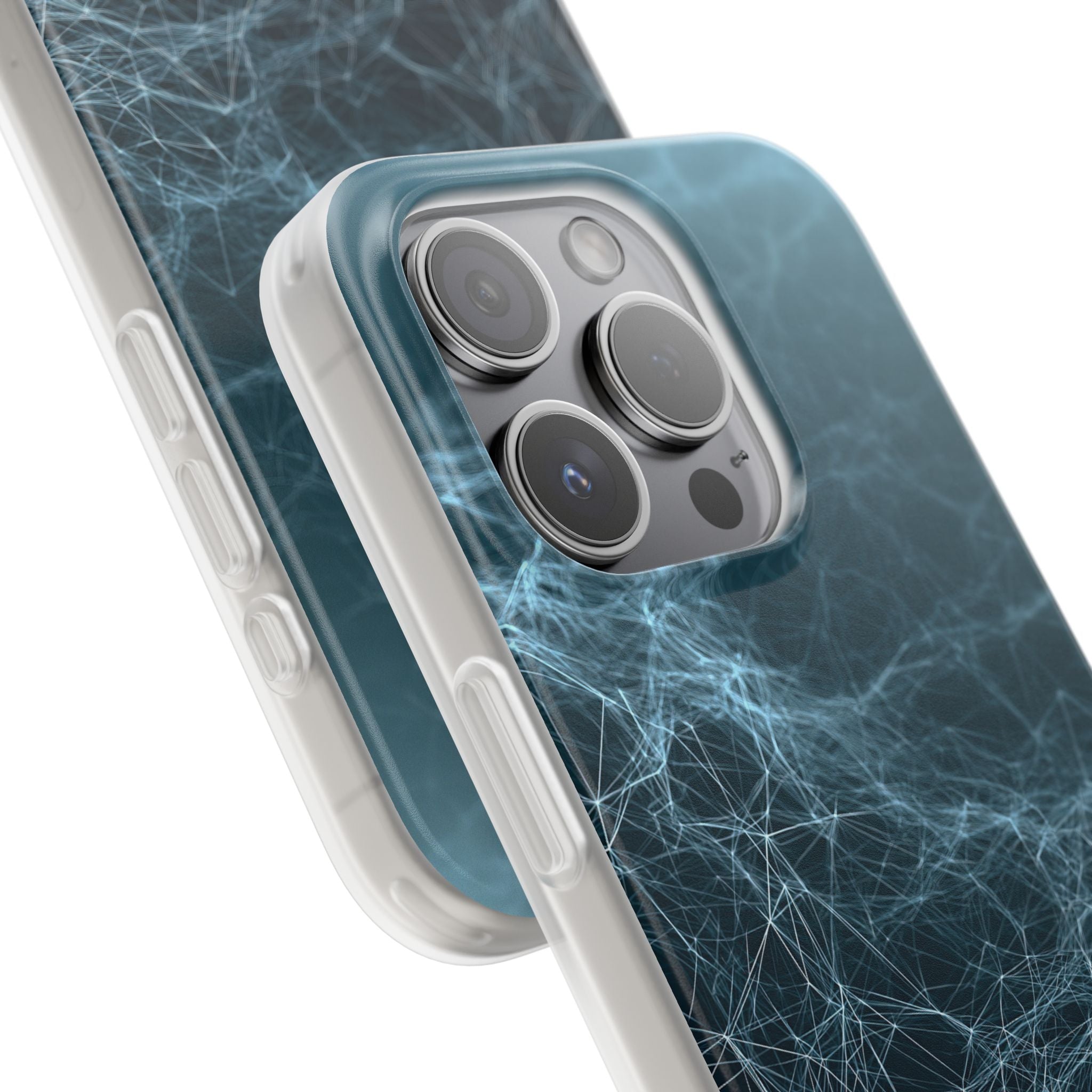Teal Lite Phone Case for iPhone - Arctic Neural Mesh