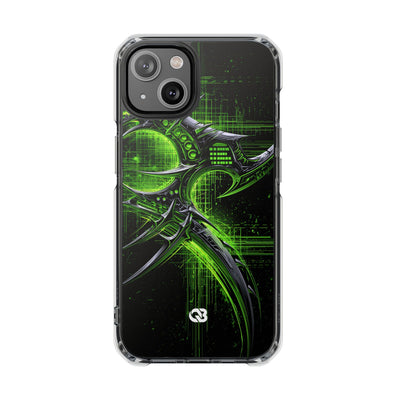 Cyber Sigil Grid · Clear Impact Magnetic Phone Case for iPhone · Green