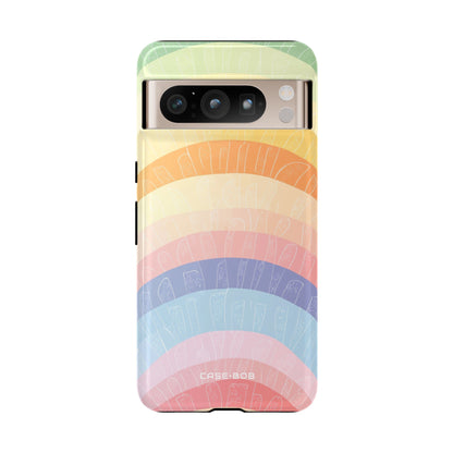 Pastel Rainbow Bands Google Pixel 8 Pro Case - Tough