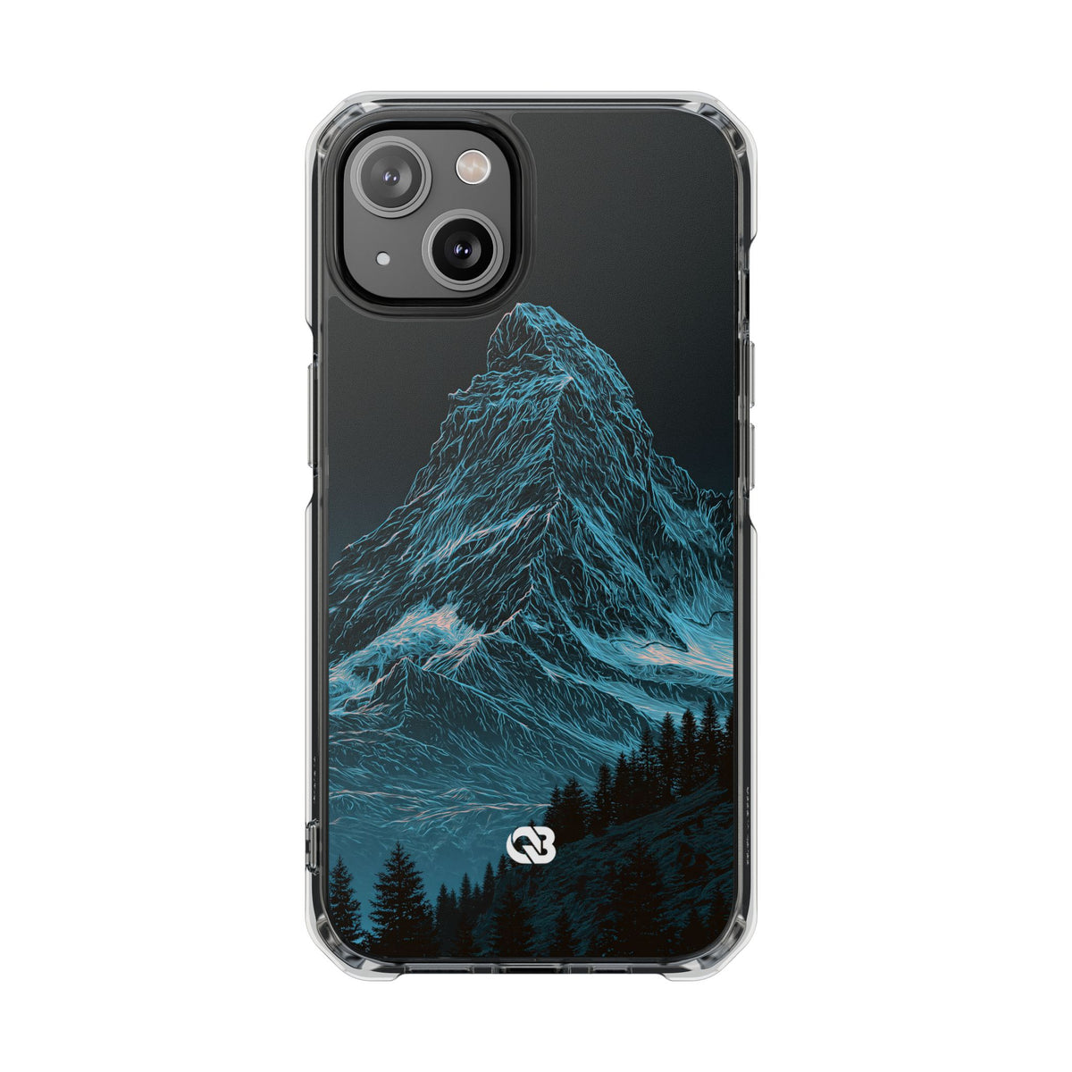 Glacial Alpine Peak · Clear Impact Magnetic Phone Case for iPhone · Blue