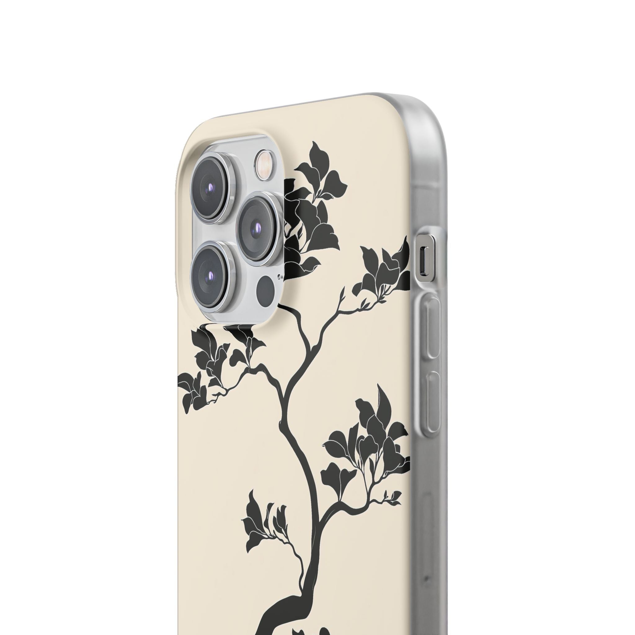 Beige Lite Phone Case for iPhone - Obsidian Bonsai Silhouette