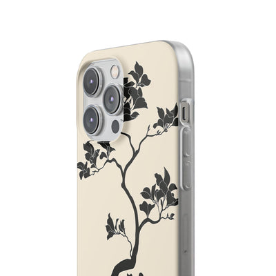 Beige Lite Phone Case for iPhone - Obsidian Bonsai Silhouette