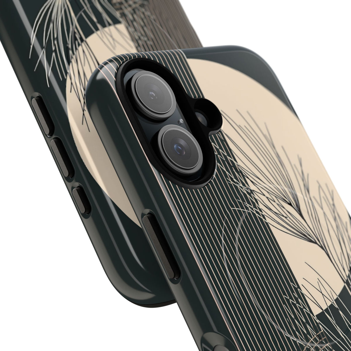 Botanical Crescent Linework · Tough 2.0 Magnetic Phone Case for iPhone · Green