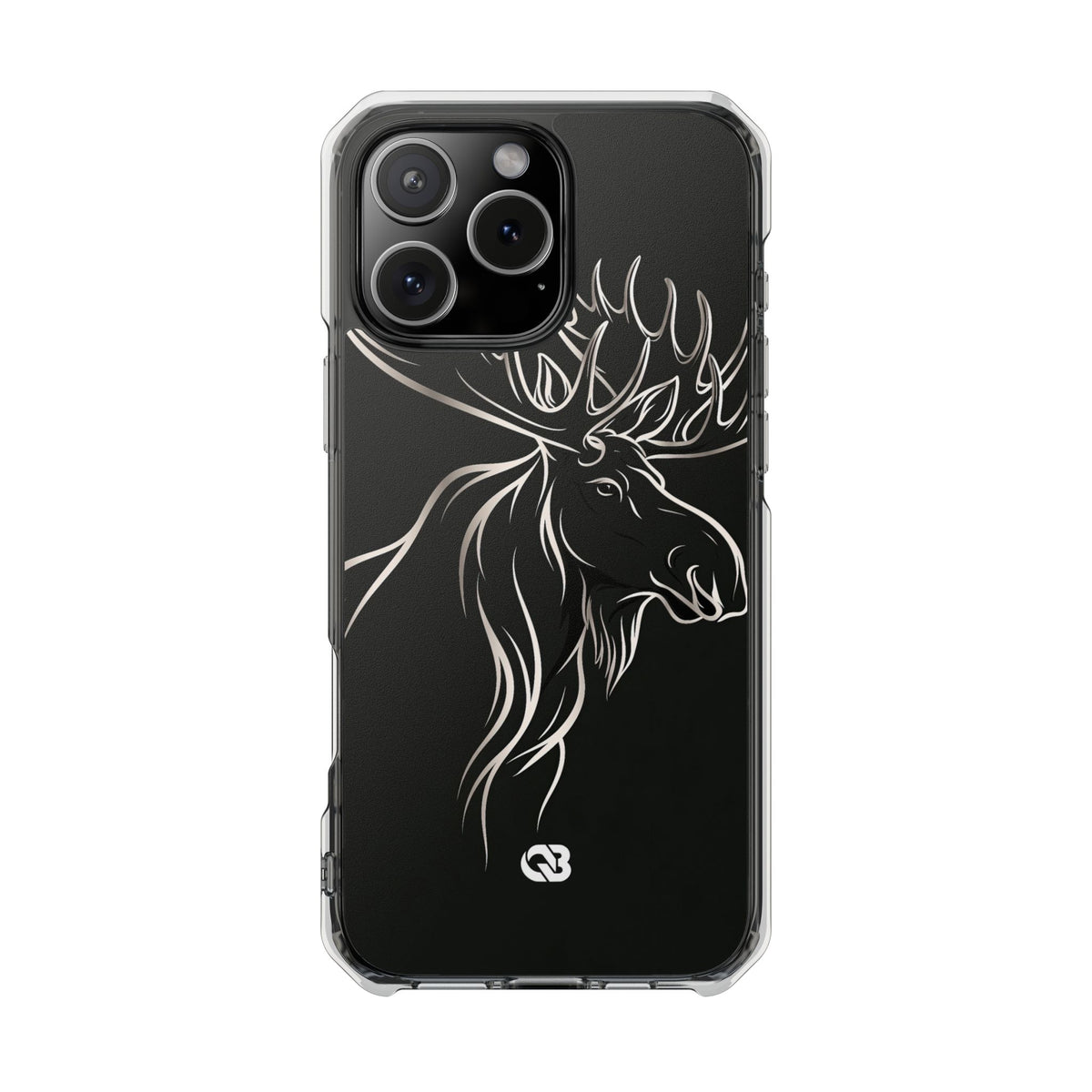 Nordic Moose Contour · Clear Impact Magnetic Phone Case for iPhone · Black