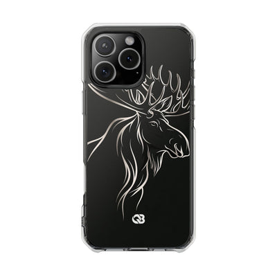 Nordic Moose Contour · Clear Impact Magnetic Phone Case for iPhone · Black