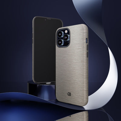 Brushed Silver Alloy · Tough Phone Case for iPhone · Silver