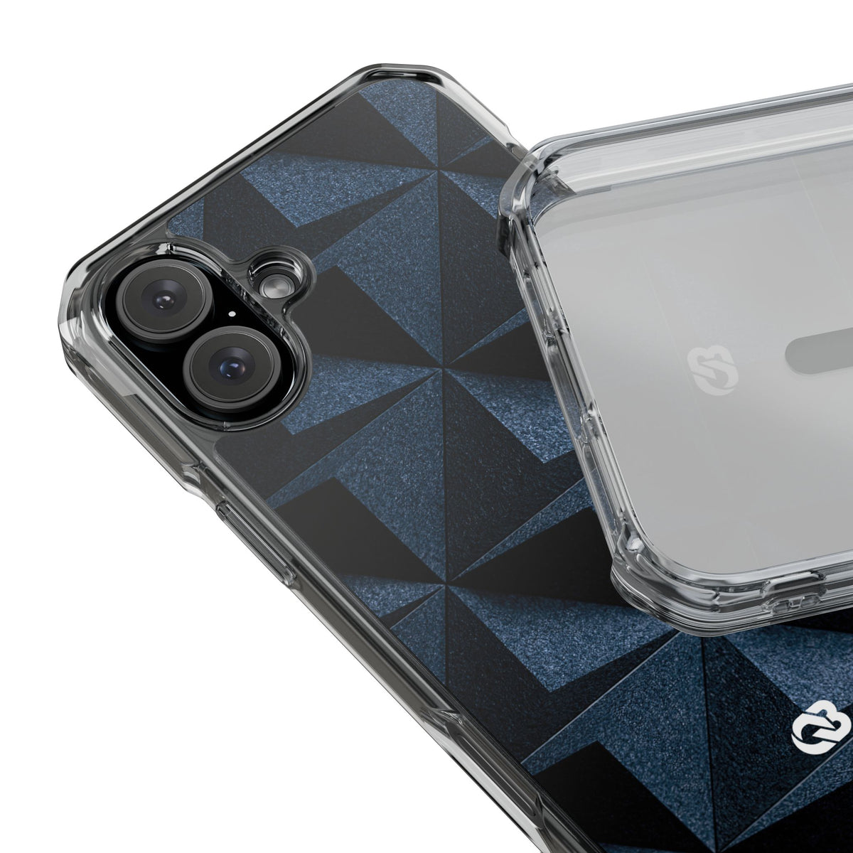 Faceted Slate · Clear Impact Magnetic Phone Case for iPhone ·  Blue