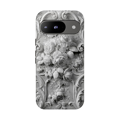Rococo Marble Rose · Tough Phone Case for Pixel ·  White