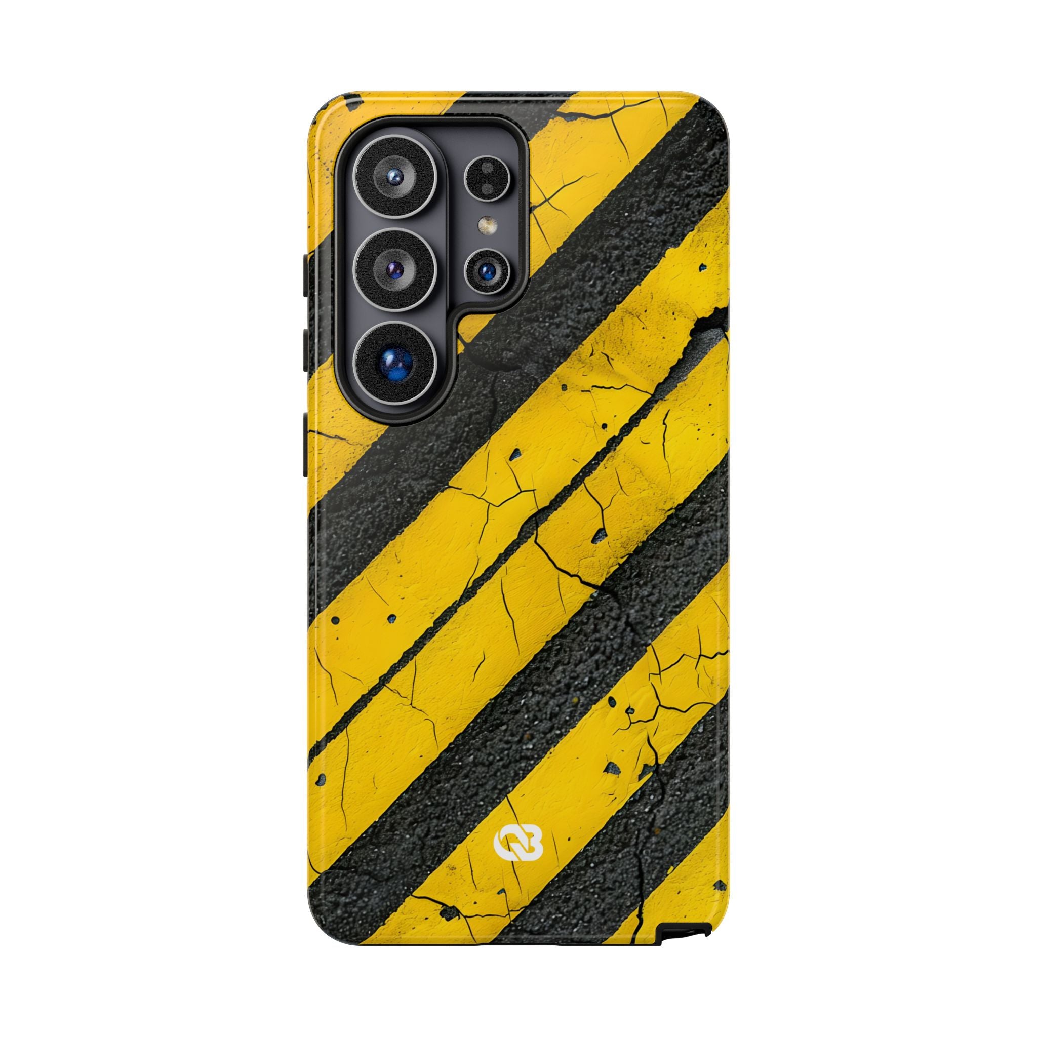 Cracked Hazard Stripes · Tough Handyhülle für Samsung