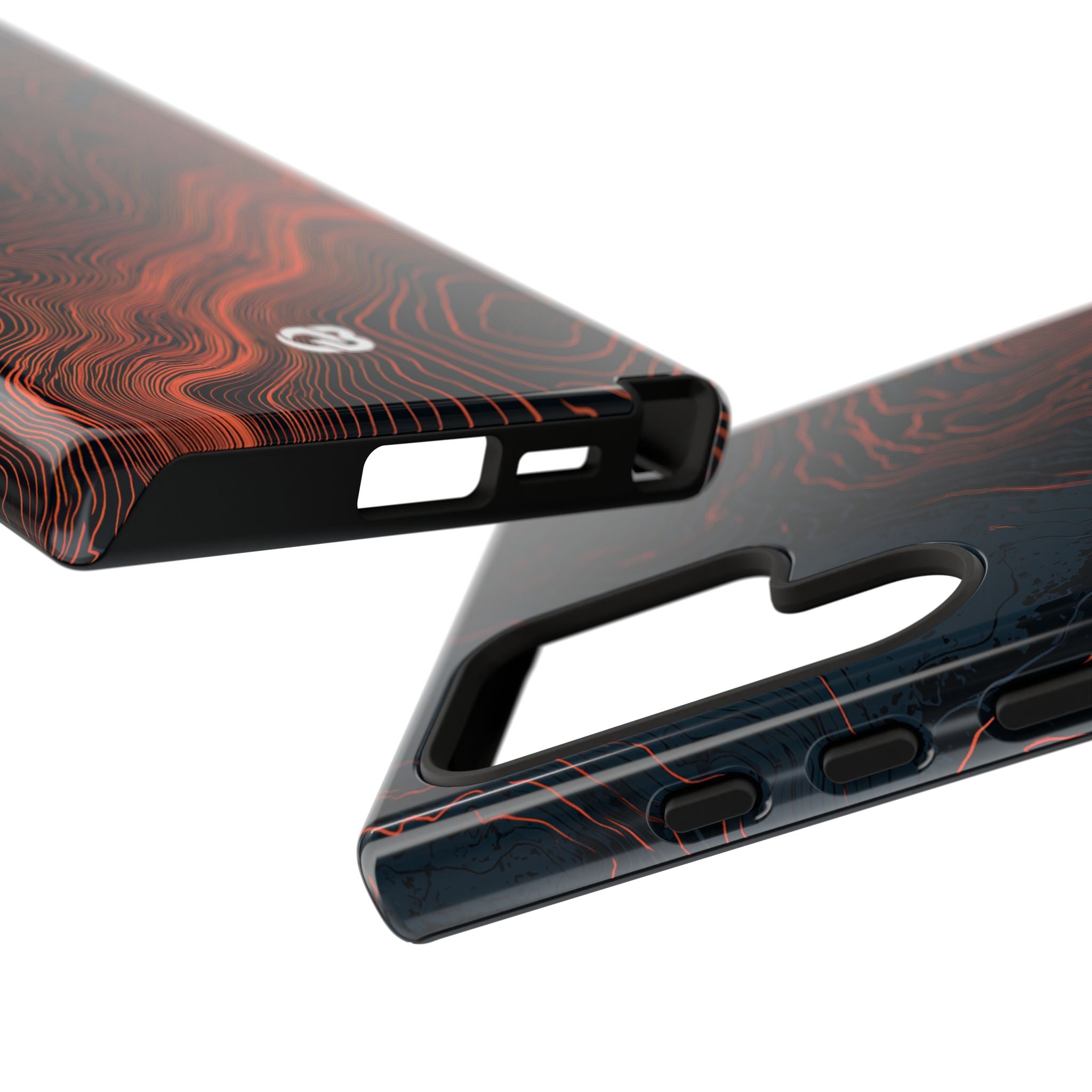 Black Tough Phone Case for Samsung - Volcanic Basalt Map