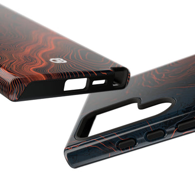 Black Tough Phone Case for Samsung - Volcanic Basalt Map