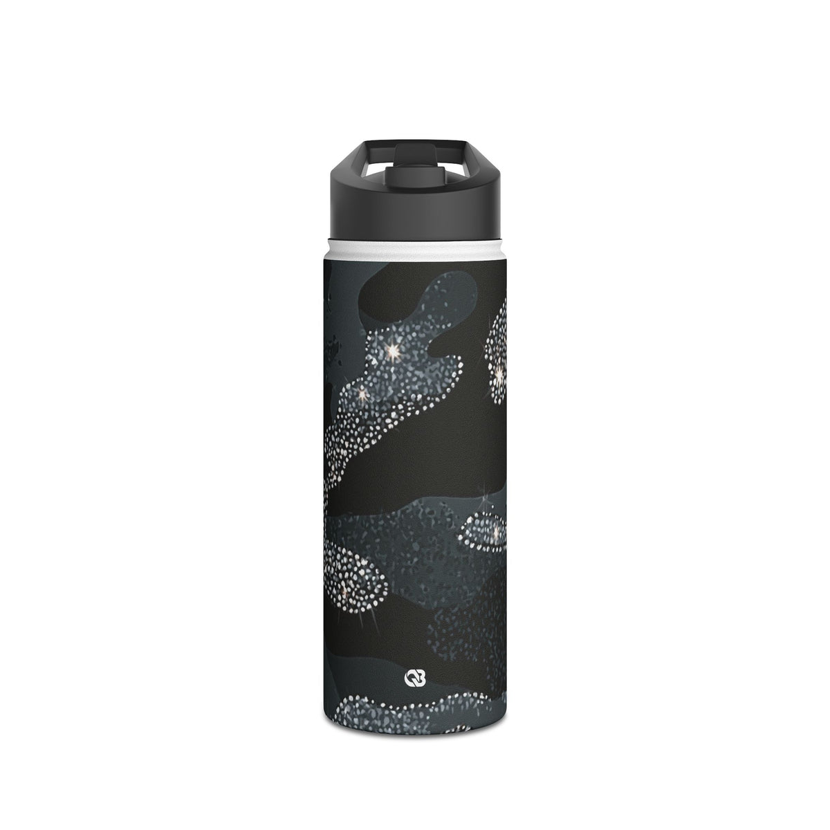 Glitter Shadow Camo · Insulated Water Bottle · Black