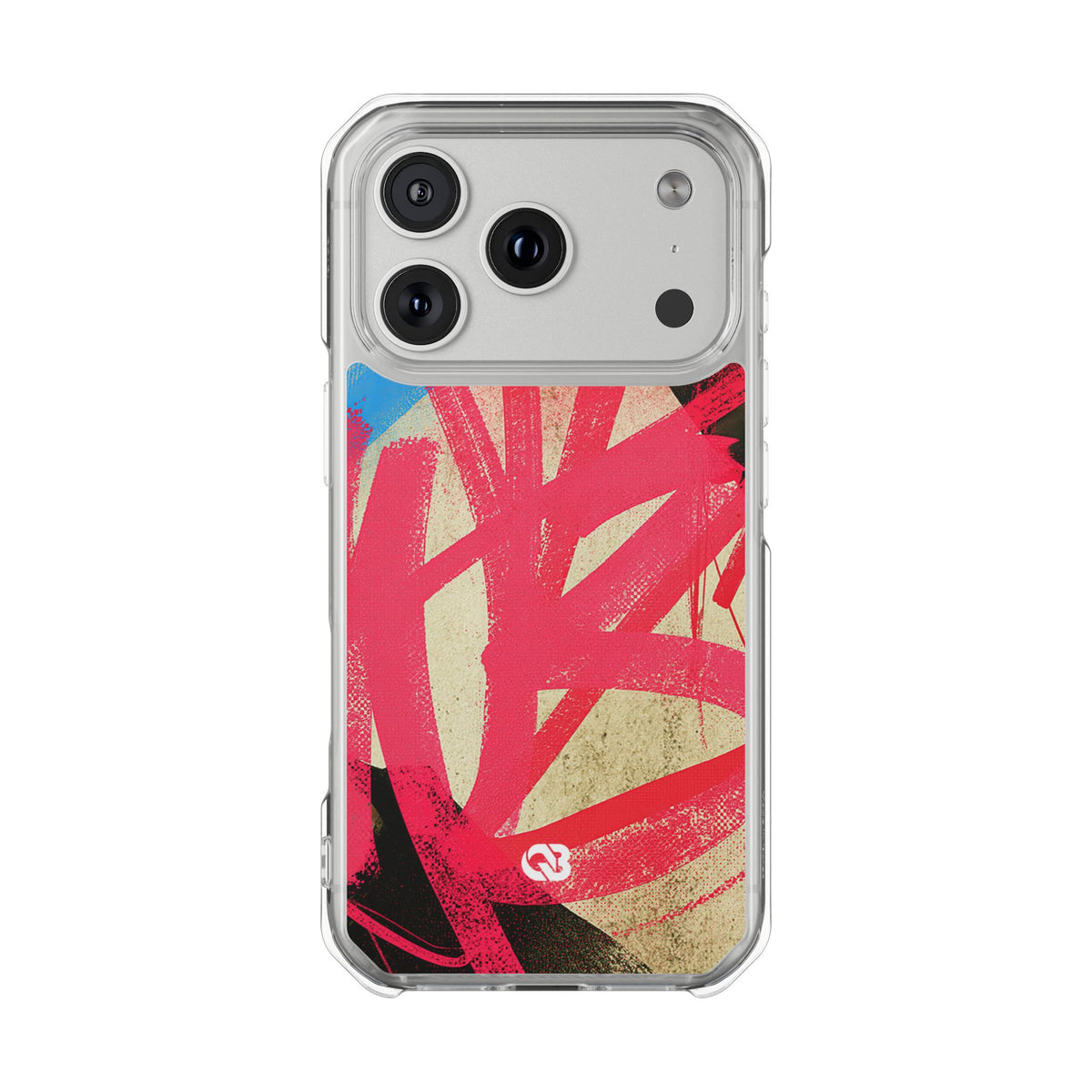 Neon Spray Tag · Clear Impact Magnetic Phone Case for iPhone · Pink