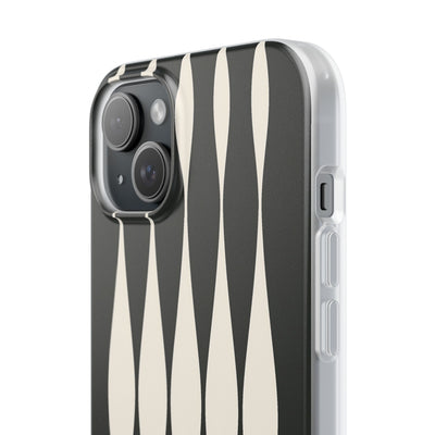 Black Lite Phone Case for iPhone - Ivory Spindle Grid