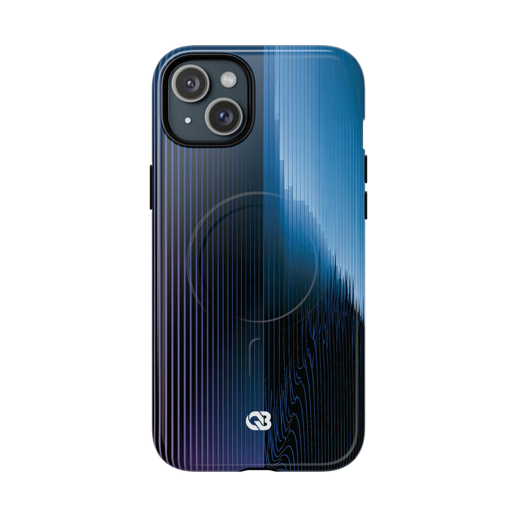 Blue Tough 2.0 Magsafe Phone Case for iPhone - Indigo Distortion Wave