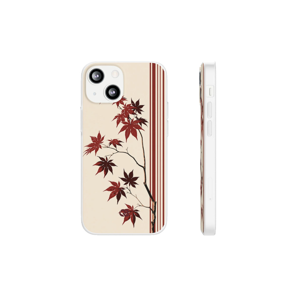 Crimson Maple Branch · Lite Phone Case for iPhone ·  Beige