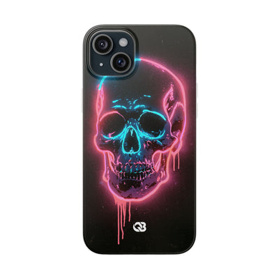 Neon Drip Skull · Lite Phone Case for iPhone ·  Black