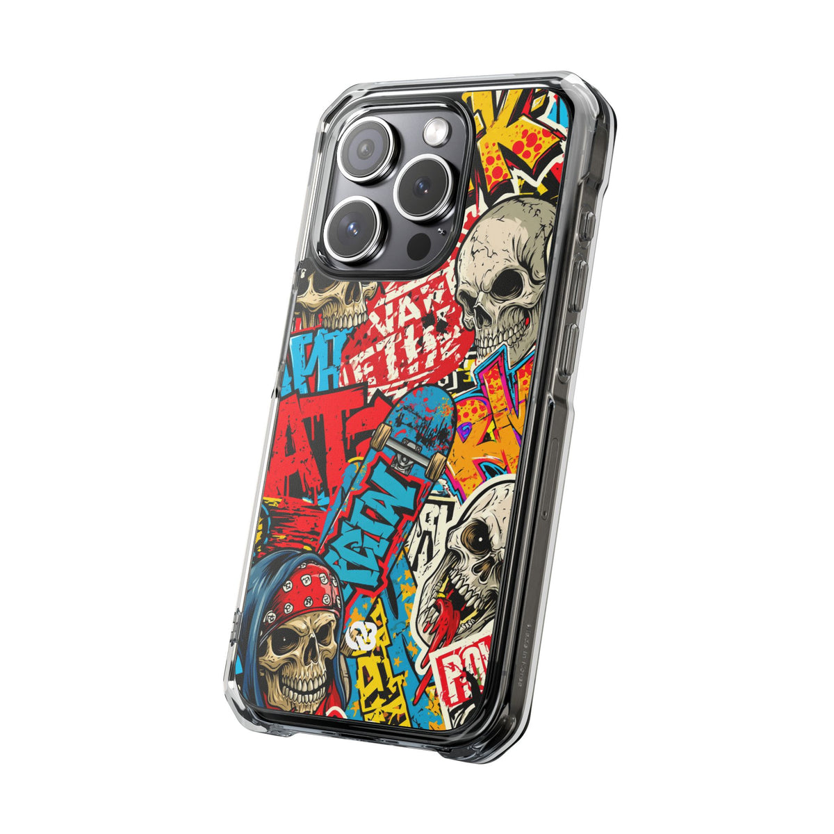 Skate Skull Riot · Clear Impact Magnetic Phone Case for iPhone · Red