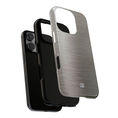Grey Tough Phone Case for iPhone - Brushed Industrial Steel