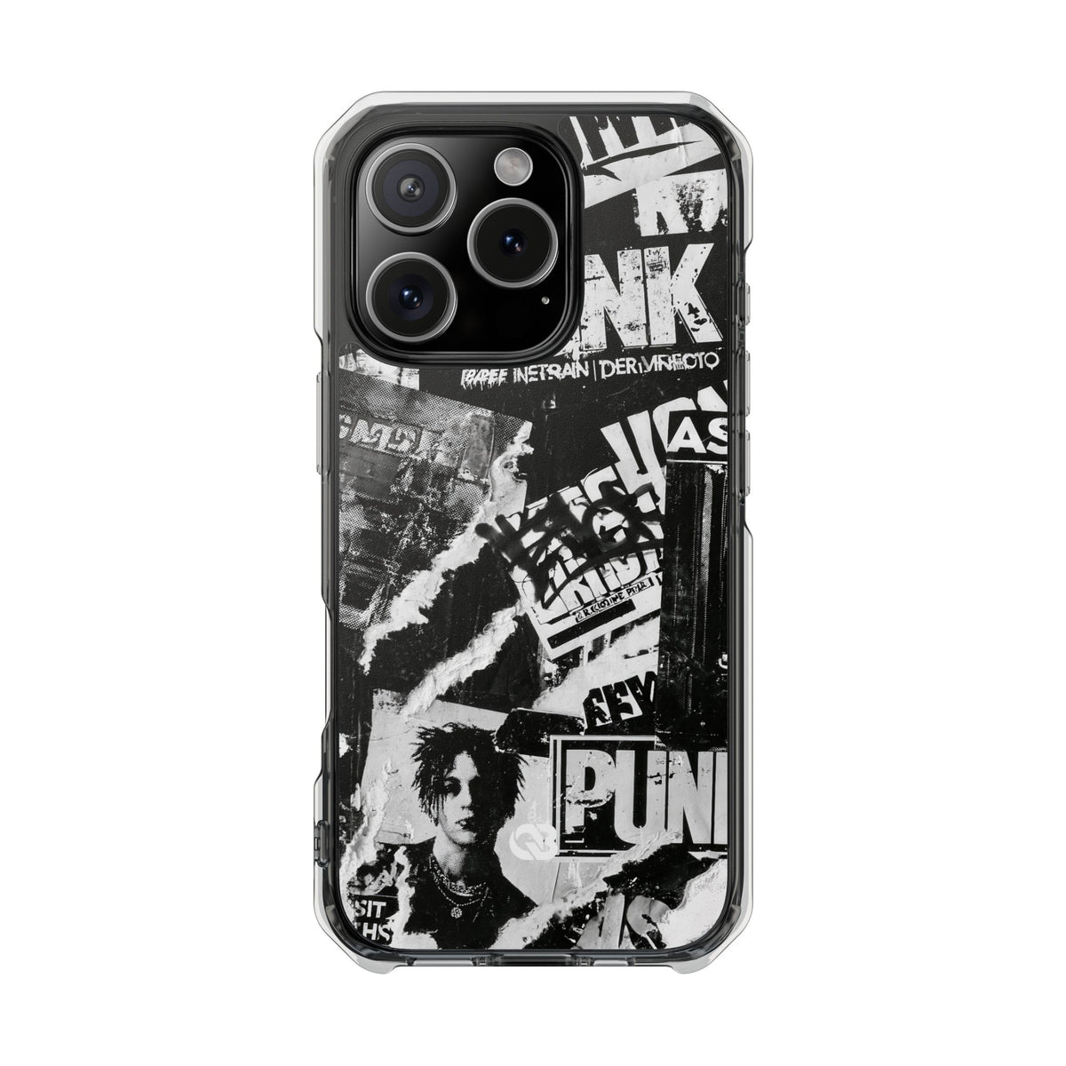 Underground Punk Collage · Clear Impact Magnetic Phone Case for iPhone · Black