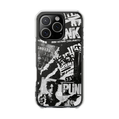 Underground Punk Collage · Clear Impact Magnetic Phone Case for iPhone · Black