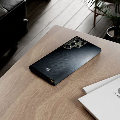 Grey Tough Phone Case for Samsung - Charcoal Brushed Steel