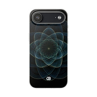 Blue Lite Phone Case for iPhone - Celestial Wireframe Bloom