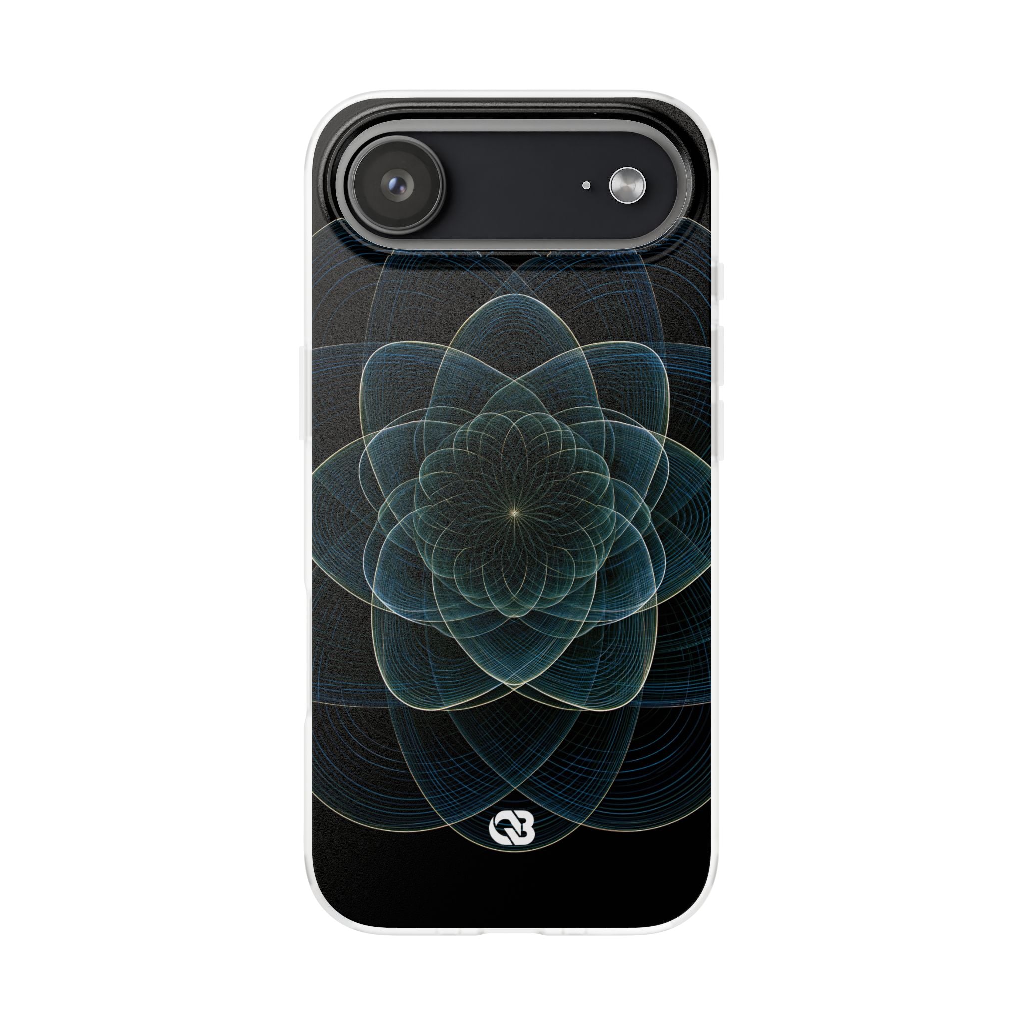 Blue Lite Phone Case for iPhone - Celestial Wireframe Bloom