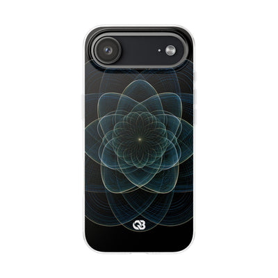 Blue Lite Phone Case for iPhone - Celestial Wireframe Bloom