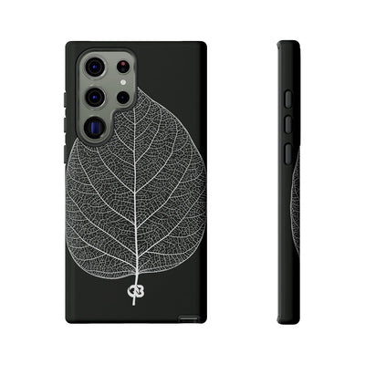 Black Tough Phone Case for Samsung - Bleached Leaf Lattice