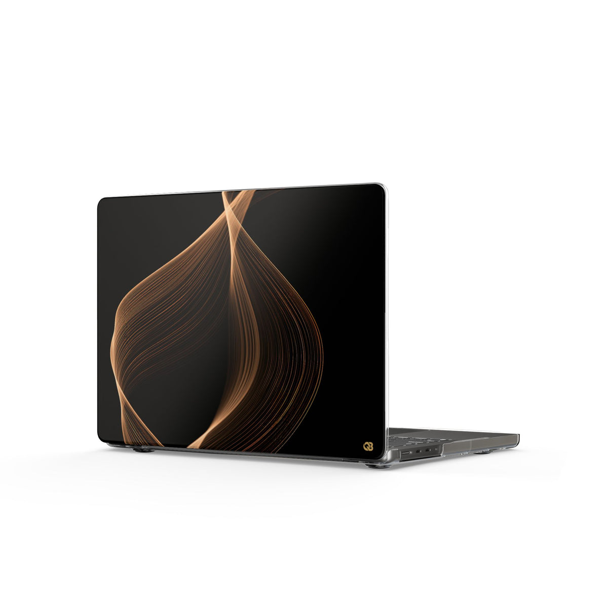 Amber Contour Flow · Clear Hard Case for MacBook · Black