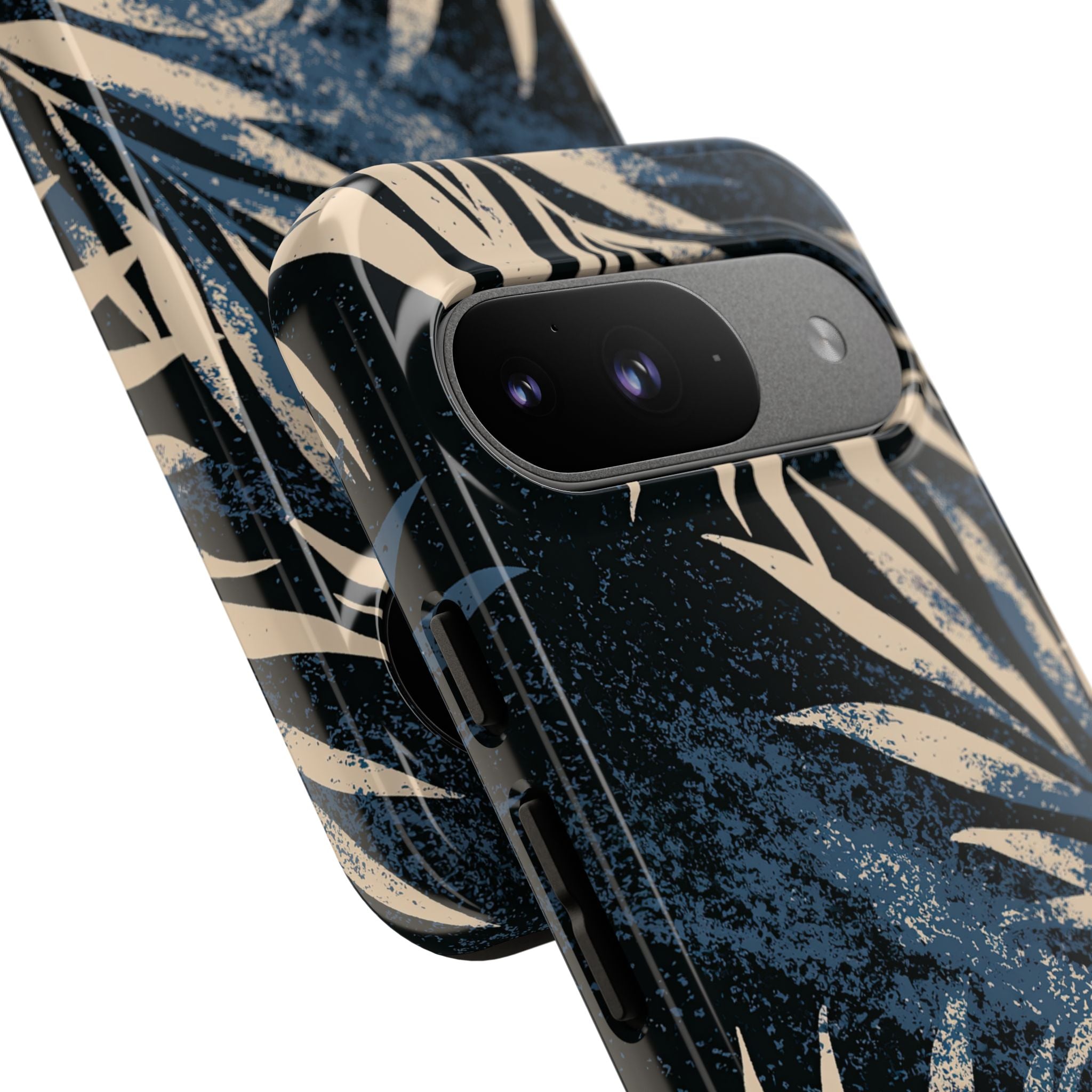 Blue Tough Phone Case for Google Pixel - Midnight Indigo Palm