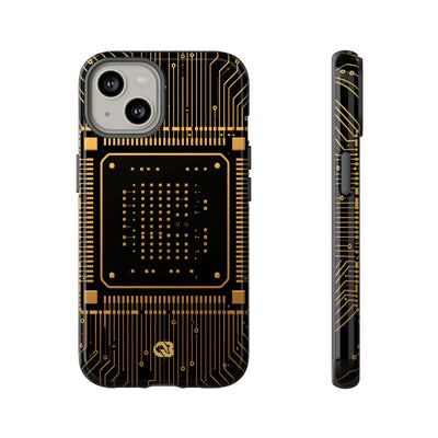 Gold Tough Phone Case for iPhone - Cyber Gold Processor