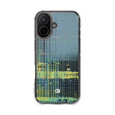Acid Raster Circuit · Clear Impact Magnetic Phone Case for iPhone · Teal