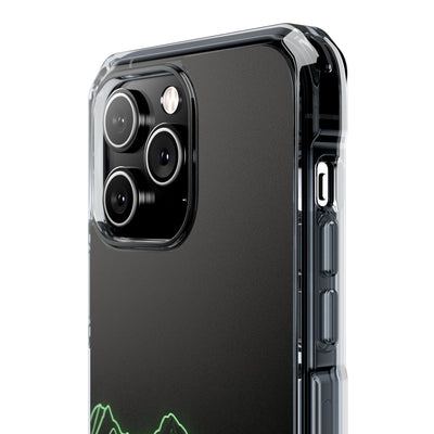 Nordic Mountain Contour · Clear Impact Magnetic Phone Case for iPhone · Black