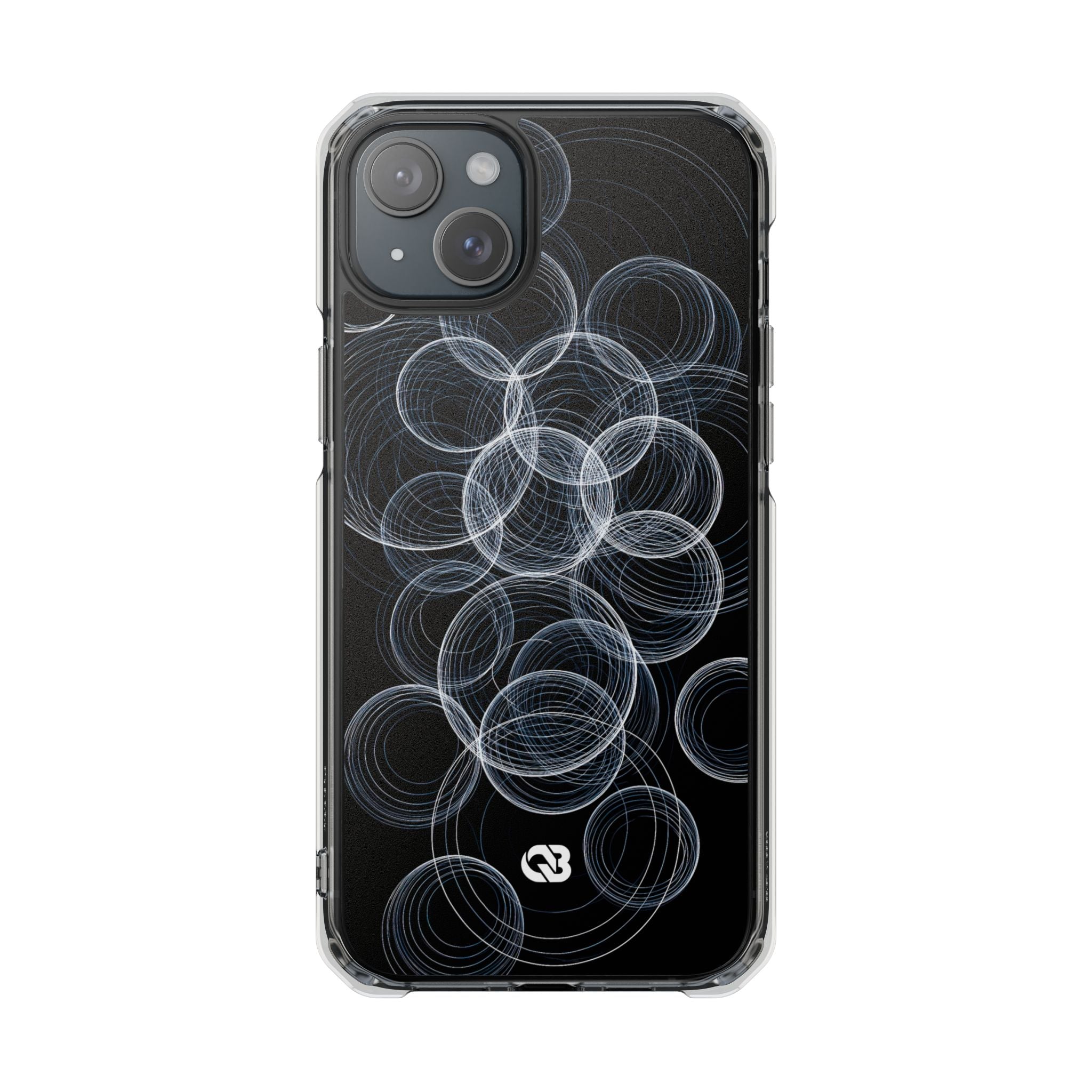 Black Impact MagSafe Phone Case for iPhone - Frosted Ring Matrix