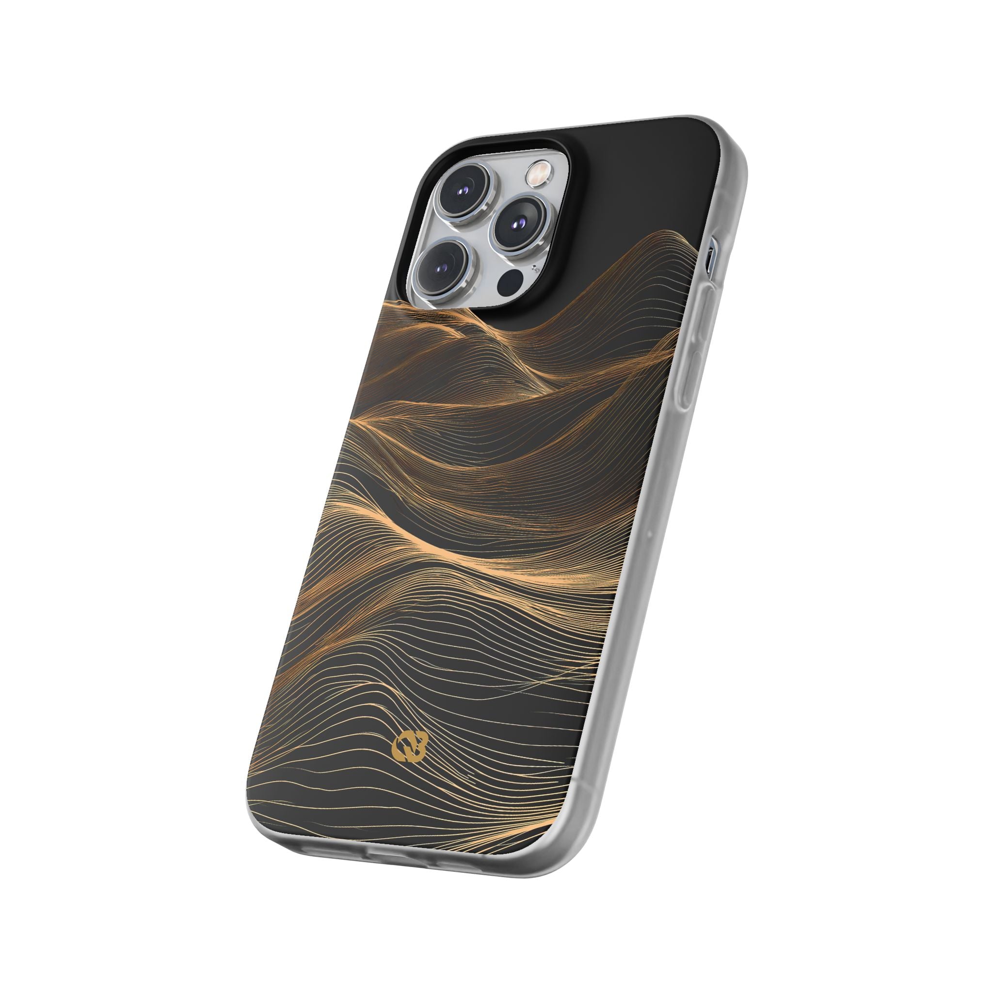 Black Lite Phone Case for iPhone - Copper Topo Ridge