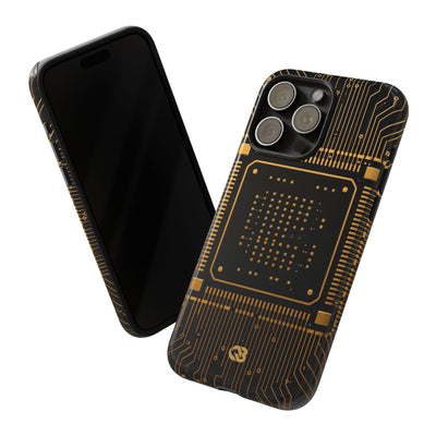 Gold Tough Phone Case for iPhone - Cyber Gold Processor