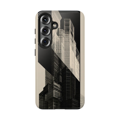 Beige Tough Phone Case for Samsung - Monolith Urban Grid