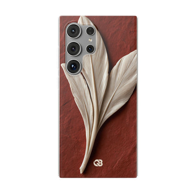 Carved Ivory Plume · Lite Phone Case for Samsung · Red