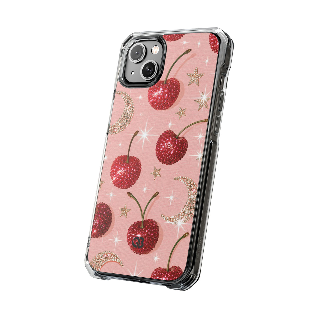 Bedazzled Ruby Cherries · Clear Impact Magnetic Phone Case for iPhone · Pink