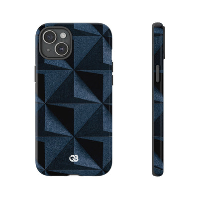 Blue Tough Phone Case for iPhone - Indigo Basalt Facets