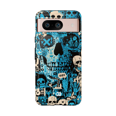 Electric Skull Graffiti · Tough Phone Case for Pixel ·  Blue